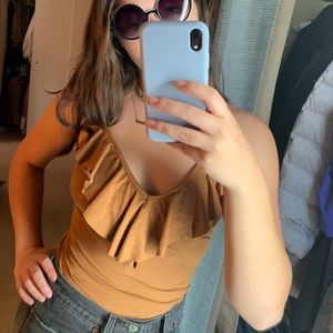 FAUX-SUEDE BODY SUIT